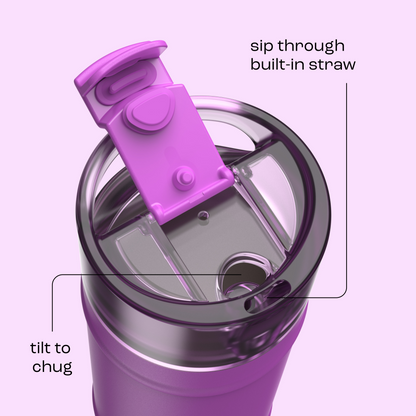bubba 18 oz DualSip Insulated Stainless Steel Water Bottle - Mood Booster - US 8376
